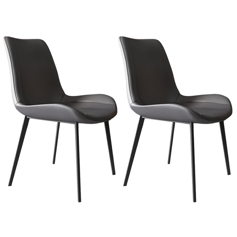 Contemporary Style Dining Chair Armless Side Chair for Kitchen with Metal Legs Grey 2 Piece Set Clearhalo ' kitchen&dining_furn' 'Dining Chairs' 'Dining Tables & Seating' 'dining_chair' 'furn' 'furn_dining_chair' 'Furniture' 'furniture_dining_chair' 'Kitchen & Dining Furniture' 'kitchen' 4315910