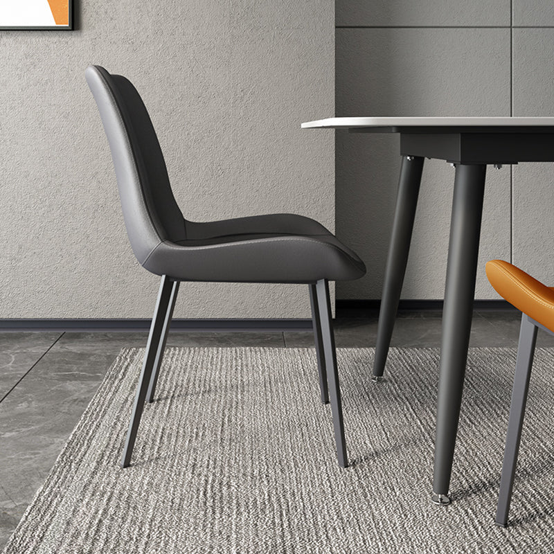 Contemporary Style Dining Chair Armless Side Chair for Kitchen with Metal Legs Clearhalo ' kitchen&dining_furn' 'Dining Chairs' 'Dining Tables & Seating' 'dining_chair' 'furn' 'furn_dining_chair' 'Furniture' 'furniture_dining_chair' 'Kitchen & Dining Furniture' 'kitchen' 4315912