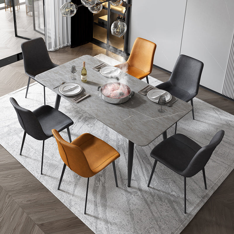 Contemporary Style Dining Chair Armless Side Chair for Kitchen with Metal Legs Clearhalo ' kitchen&dining_furn' 'Dining Chairs' 'Dining Tables & Seating' 'dining_chair' 'furn' 'furn_dining_chair' 'Furniture' 'furniture_dining_chair' 'Kitchen & Dining Furniture' 'kitchen' 4315918