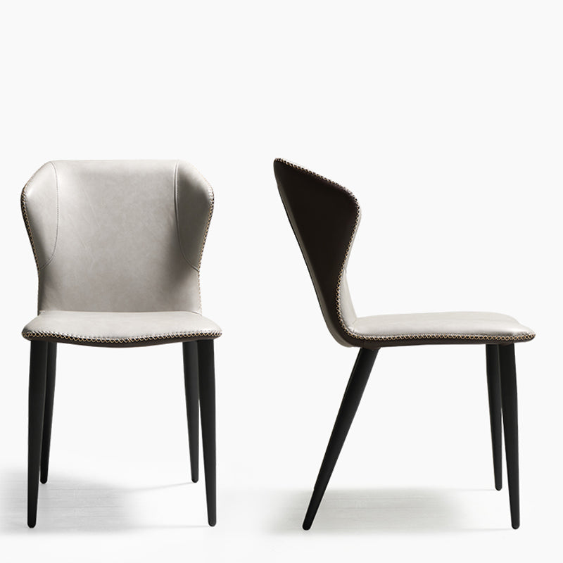 Contemporary Style Dining Chairs Armless Wingback Chairs for Kitchen with Metal Legs Clearhalo ' kitchen&dining_furn' 'Dining Chairs' 'Dining Tables & Seating' 'dining_chair' 'furn' 'furn_dining_chair' 'Furniture' 'furniture_dining_chair' 'Kitchen & Dining Furniture' 'kitchen' 4315921