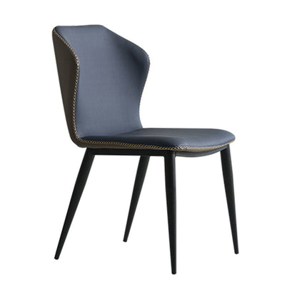 Contemporary Style Dining Chairs Armless Wingback Chairs for Kitchen with Metal Legs Dark Blue-Gray 1 Piece Clearhalo ' kitchen&dining_furn' 'Dining Chairs' 'Dining Tables & Seating' 'dining_chair' 'furn' 'furn_dining_chair' 'Furniture' 'furniture_dining_chair' 'Kitchen & Dining Furniture' 'kitchen' 4315923