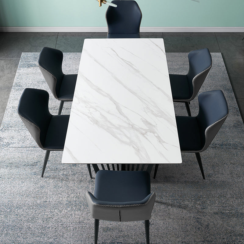 Contemporary Style Dining Chairs Armless Wingback Chairs for Kitchen with Metal Legs Clearhalo ' kitchen&dining_furn' 'Dining Chairs' 'Dining Tables & Seating' 'dining_chair' 'furn' 'furn_dining_chair' 'Furniture' 'furniture_dining_chair' 'Kitchen & Dining Furniture' 'kitchen' 4315926