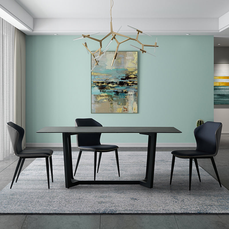 Contemporary Style Dining Chairs Armless Wingback Chairs for Kitchen with Metal Legs Clearhalo ' kitchen&dining_furn' 'Dining Chairs' 'Dining Tables & Seating' 'dining_chair' 'furn' 'furn_dining_chair' 'Furniture' 'furniture_dining_chair' 'Kitchen & Dining Furniture' 'kitchen' 4315928