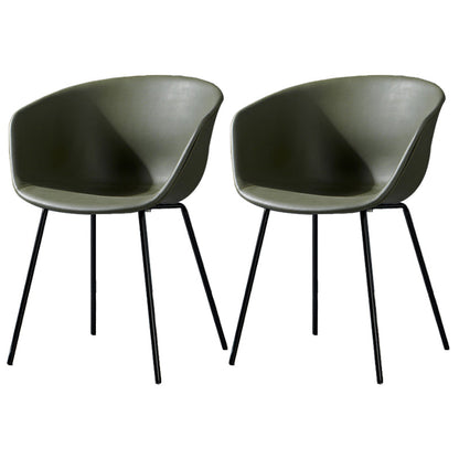 Leather Metal Industrial Dining Chair Dining Room Solid Back Chair with Arm Army Green Set of 2 Clearhalo ' kitchen&dining_furn' 'Dining Chairs' 'Dining Tables & Seating' 'dining_chair' 'Furniture' 'furniture_dining_chair' 'Kitchen & Dining Furniture' 'kitchen' 4315938