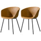 Leather Metal Industrial Dining Chair Dining Room Solid Back Chair with Arm Light Brown Set of 2 Clearhalo ' kitchen&dining_furn' 'Dining Chairs' 'Dining Tables & Seating' 'dining_chair' 'Furniture' 'furniture_dining_chair' 'Kitchen & Dining Furniture' 'kitchen' 4315941