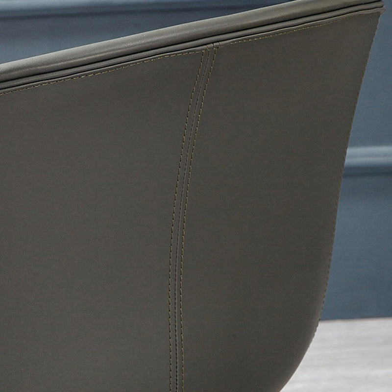 Leather Metal Industrial Dining Chair Dining Room Solid Back Chair with Arm Clearhalo ' kitchen&dining_furn' 'Dining Chairs' 'Dining Tables & Seating' 'dining_chair' 'Furniture' 'furniture_dining_chair' 'Kitchen & Dining Furniture' 'kitchen' 4315948