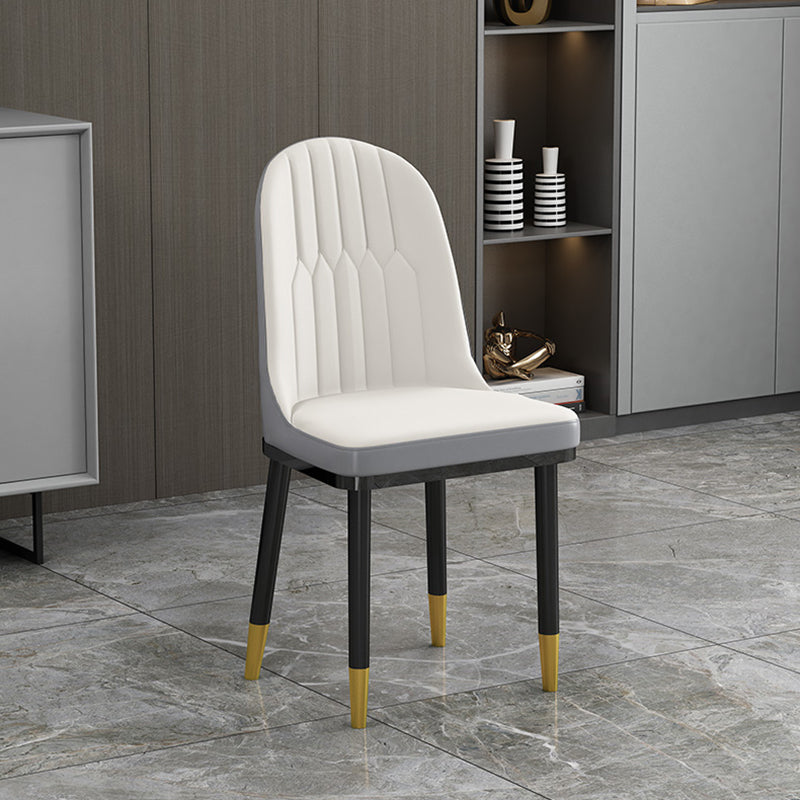 Glam Style Dining Chairs Armless Parsons Chairs with Metal Legs Clearhalo ' kitchen&dining_furn' 'Dining Chairs' 'Dining Tables & Seating' 'dining_chair' 'furn' 'furn_dining_chair' 'Furniture' 'furniture_dining_chair' 'Kitchen & Dining Furniture' 'kitchen' 4315953