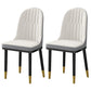 Glam Style Dining Chairs Armless Parsons Chairs with Metal Legs White 2 Piece Set Clearhalo ' kitchen&dining_furn' 'Dining Chairs' 'Dining Tables & Seating' 'dining_chair' 'furn' 'furn_dining_chair' 'Furniture' 'furniture_dining_chair' 'Kitchen & Dining Furniture' 'kitchen' 4315957