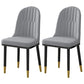 Glam Style Dining Chairs Armless Parsons Chairs with Metal Legs Grey 2 Piece Set Clearhalo ' kitchen&dining_furn' 'Dining Chairs' 'Dining Tables & Seating' 'dining_chair' 'furn' 'furn_dining_chair' 'Furniture' 'furniture_dining_chair' 'Kitchen & Dining Furniture' 'kitchen' 4315967