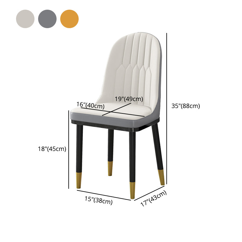 Glam Style Dining Chairs Armless Parsons Chairs with Metal Legs Clearhalo ' kitchen&dining_furn' 'Dining Chairs' 'Dining Tables & Seating' 'dining_chair' 'furn' 'furn_dining_chair' 'Furniture' 'furniture_dining_chair' 'Kitchen & Dining Furniture' 'kitchen' 4315968