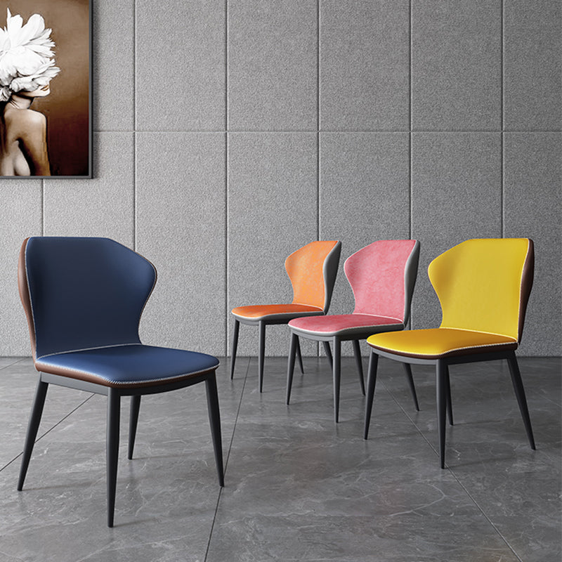 Contemporary Dining Chair Armless Metal Wingback Chairs for Kitchen Clearhalo ' kitchen&dining_furn' 'Dining Chairs' 'Dining Tables & Seating' 'dining_chair' 'furn' 'furn_dining_chair' 'Furniture' 'furniture_dining_chair' 'Kitchen & Dining Furniture' 'kitchen' 4315988