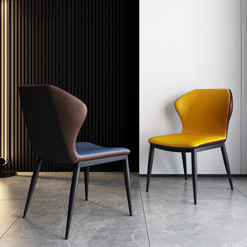 Contemporary Dining Chair Armless Metal Wingback Chairs for Kitchen Clearhalo ' kitchen&dining_furn' 'Dining Chairs' 'Dining Tables & Seating' 'dining_chair' 'furn' 'furn_dining_chair' 'Furniture' 'furniture_dining_chair' 'Kitchen & Dining Furniture' 'kitchen' 4315990