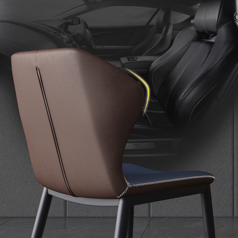 Contemporary Dining Chair Armless Metal Wingback Chairs for Kitchen Clearhalo ' kitchen&dining_furn' 'Dining Chairs' 'Dining Tables & Seating' 'dining_chair' 'furn' 'furn_dining_chair' 'Furniture' 'furniture_dining_chair' 'Kitchen & Dining Furniture' 'kitchen' 4315994