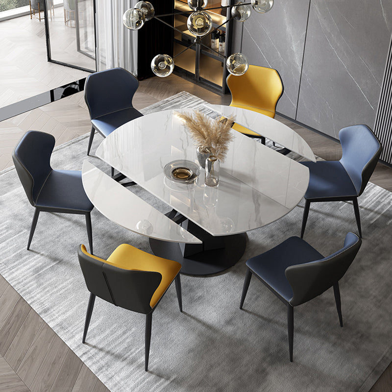 Contemporary Dining Chair Armless Metal Wingback Chairs for Kitchen Clearhalo ' kitchen&dining_furn' 'Dining Chairs' 'Dining Tables & Seating' 'dining_chair' 'furn' 'furn_dining_chair' 'Furniture' 'furniture_dining_chair' 'Kitchen & Dining Furniture' 'kitchen' 4316002