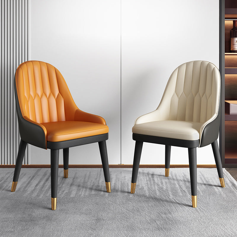 Nordic Style Dining Chair Metal Arm Parsons Chair for Kitchen Clearhalo ' kitchen&dining_furn' 'Dining Chairs' 'Dining Tables & Seating' 'dining_chair' 'furn' 'furn_dining_chair' 'Furniture' 'furniture_dining_chair' 'Kitchen & Dining Furniture' 'kitchen' 4316009