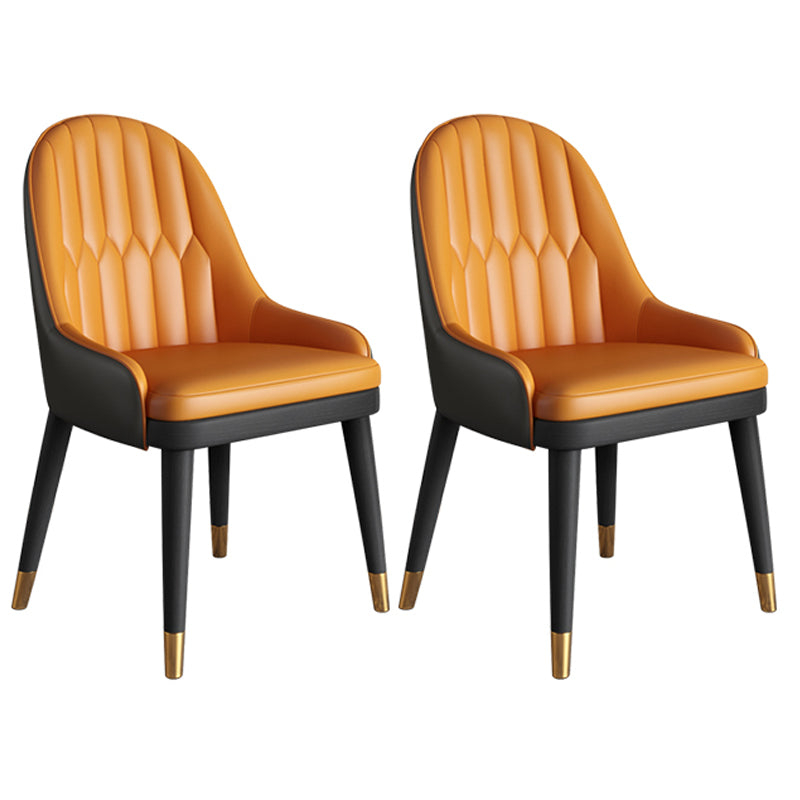 Nordic Style Dining Chair Metal Arm Parsons Chair for Kitchen Orange 2 Piece Set Clearhalo ' kitchen&dining_furn' 'Dining Chairs' 'Dining Tables & Seating' 'dining_chair' 'furn' 'furn_dining_chair' 'Furniture' 'furniture_dining_chair' 'Kitchen & Dining Furniture' 'kitchen' 4316010