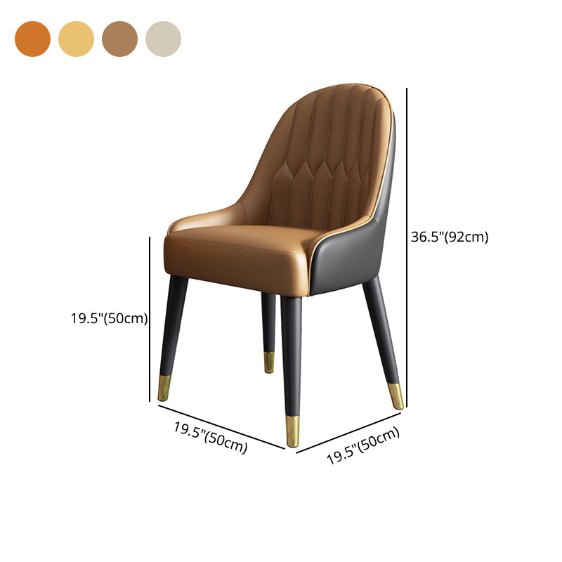 Nordic Style Dining Chair Metal Arm Parsons Chair for Kitchen Clearhalo ' kitchen&dining_furn' 'Dining Chairs' 'Dining Tables & Seating' 'dining_chair' 'furn' 'furn_dining_chair' 'Furniture' 'furniture_dining_chair' 'Kitchen & Dining Furniture' 'kitchen' 4316017