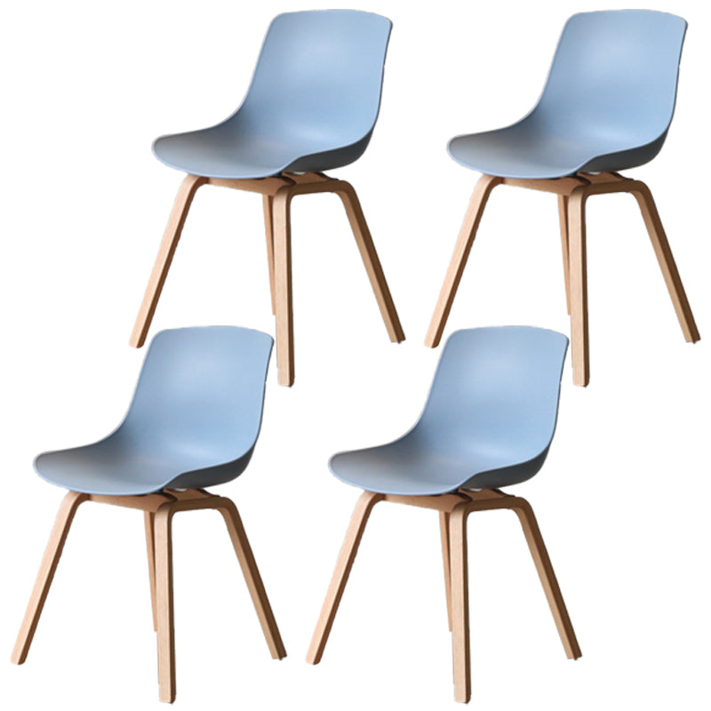 Scandinavian Restaurant Solid Back Side Chair Wood Matte Finish Dining Chair Gray Blue 4 Piece Set Natural Wood Clearhalo ' kitchen&dining_furn' 'Dining Chairs' 'Dining Tables & Seating' 'dining_chair' 'furn' 'furn_dining_chair' 'Furniture' 'furniture_dining_chair' 'Kitchen & Dining Furniture' 'kitchen' 4316019