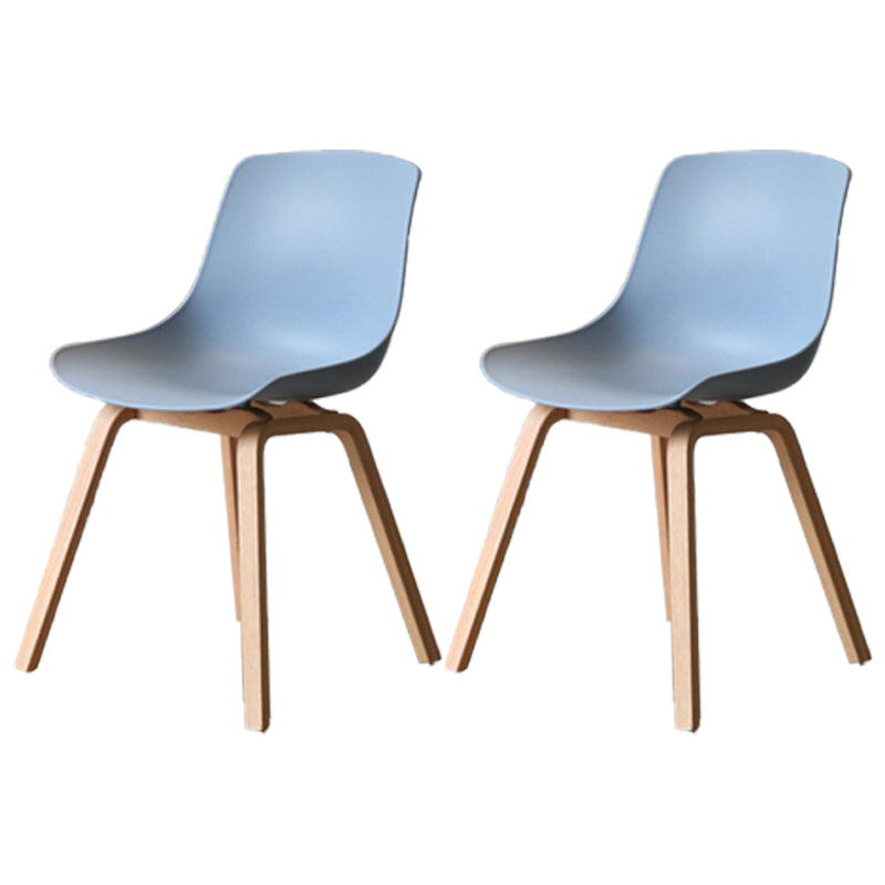 Scandinavian Restaurant Solid Back Side Chair Wood Matte Finish Dining Chair Gray Blue 2 Piece Set Natural Wood Clearhalo ' kitchen&dining_furn' 'Dining Chairs' 'Dining Tables & Seating' 'dining_chair' 'furn' 'furn_dining_chair' 'Furniture' 'furniture_dining_chair' 'Kitchen & Dining Furniture' 'kitchen' 4316020