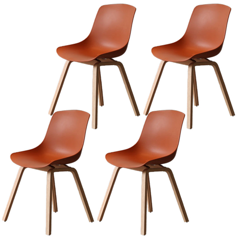 Scandinavian Restaurant Solid Back Side Chair Wood Matte Finish Dining Chair Red Brown 4 Piece Set Natural Wood Clearhalo ' kitchen&dining_furn' 'Dining Chairs' 'Dining Tables & Seating' 'dining_chair' 'furn' 'furn_dining_chair' 'Furniture' 'furniture_dining_chair' 'Kitchen & Dining Furniture' 'kitchen' 4316023