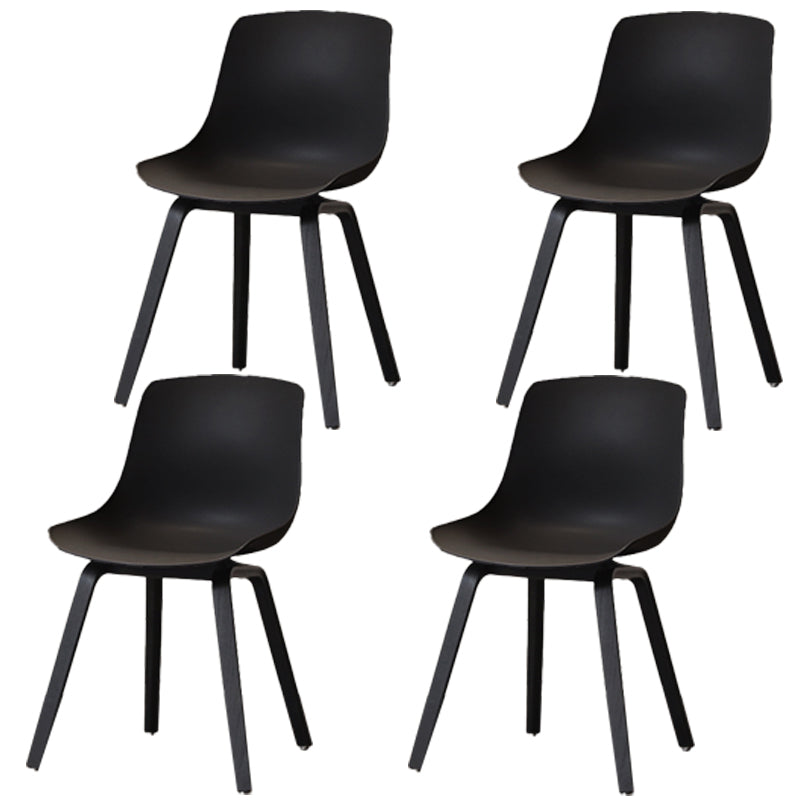 Scandinavian Restaurant Solid Back Side Chair Wood Matte Finish Dining Chair Black 4 Piece Set Black Clearhalo ' kitchen&dining_furn' 'Dining Chairs' 'Dining Tables & Seating' 'dining_chair' 'furn' 'furn_dining_chair' 'Furniture' 'furniture_dining_chair' 'Kitchen & Dining Furniture' 'kitchen' 4316027