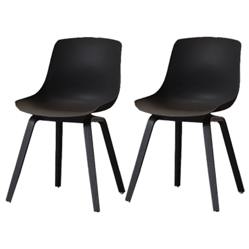 Scandinavian Restaurant Solid Back Side Chair Wood Matte Finish Dining Chair Black 2 Piece Set Black Clearhalo ' kitchen&dining_furn' 'Dining Chairs' 'Dining Tables & Seating' 'dining_chair' 'furn' 'furn_dining_chair' 'Furniture' 'furniture_dining_chair' 'Kitchen & Dining Furniture' 'kitchen' 4316028