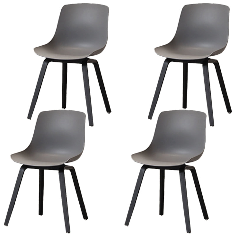 Scandinavian Restaurant Solid Back Side Chair Wood Matte Finish Dining Chair Dark Gray 4 Piece Set Black Clearhalo ' kitchen&dining_furn' 'Dining Chairs' 'Dining Tables & Seating' 'dining_chair' 'furn' 'furn_dining_chair' 'Furniture' 'furniture_dining_chair' 'Kitchen & Dining Furniture' 'kitchen' 4316031