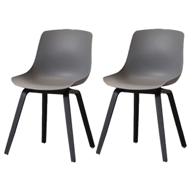 Scandinavian Restaurant Solid Back Side Chair Wood Matte Finish Dining Chair Dark Gray 2 Piece Set Black Clearhalo ' kitchen&dining_furn' 'Dining Chairs' 'Dining Tables & Seating' 'dining_chair' 'furn' 'furn_dining_chair' 'Furniture' 'furniture_dining_chair' 'Kitchen & Dining Furniture' 'kitchen' 4316032