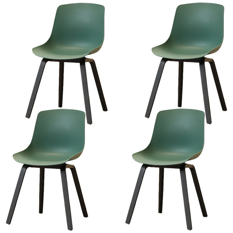Scandinavian Restaurant Solid Back Side Chair Wood Matte Finish Dining Chair Navy 4 Piece Set Black Clearhalo ' kitchen&dining_furn' 'Dining Chairs' 'Dining Tables & Seating' 'dining_chair' 'furn' 'furn_dining_chair' 'Furniture' 'furniture_dining_chair' 'Kitchen & Dining Furniture' 'kitchen' 4316034