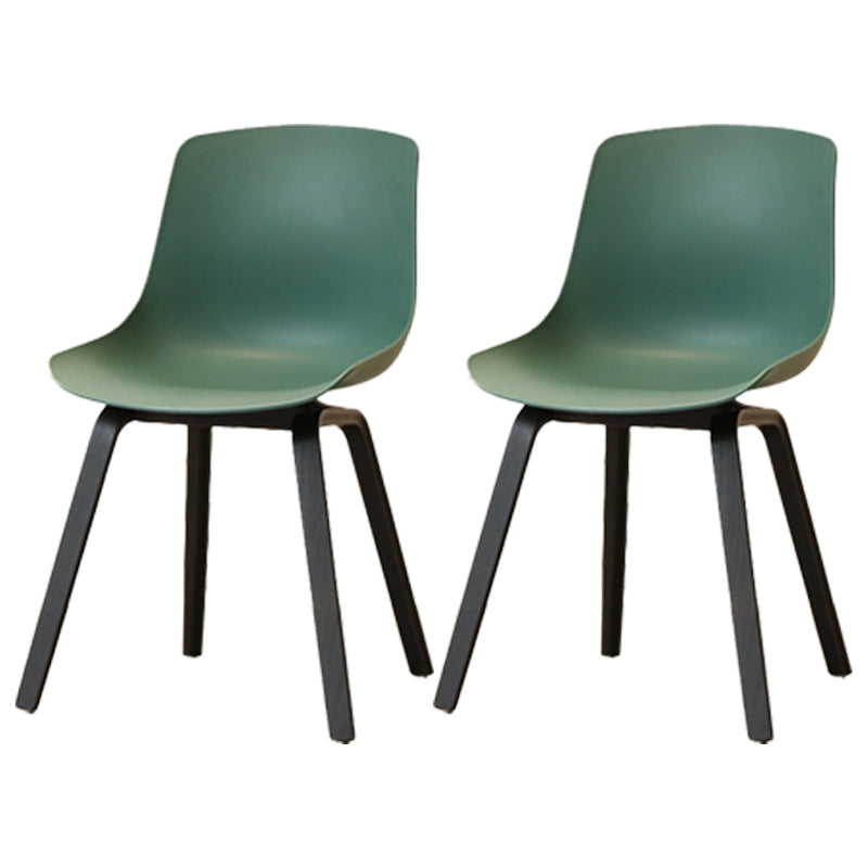 Scandinavian Restaurant Solid Back Side Chair Wood Matte Finish Dining Chair Navy 2 Piece Set Black Clearhalo ' kitchen&dining_furn' 'Dining Chairs' 'Dining Tables & Seating' 'dining_chair' 'furn' 'furn_dining_chair' 'Furniture' 'furniture_dining_chair' 'Kitchen & Dining Furniture' 'kitchen' 4316037