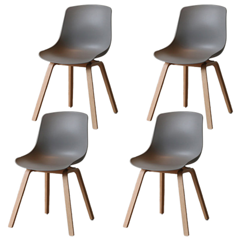 Scandinavian Restaurant Solid Back Side Chair Wood Matte Finish Dining Chair Dark Gray 4 Piece Set Natural Wood Clearhalo ' kitchen&dining_furn' 'Dining Chairs' 'Dining Tables & Seating' 'dining_chair' 'furn' 'furn_dining_chair' 'Furniture' 'furniture_dining_chair' 'Kitchen & Dining Furniture' 'kitchen' 4316038