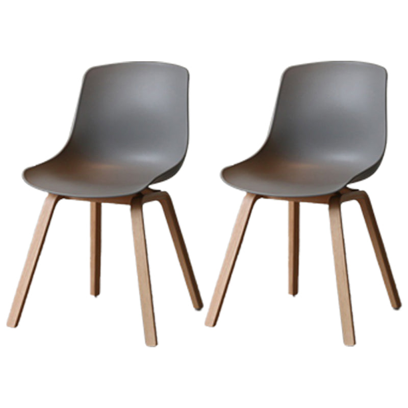 Scandinavian Restaurant Solid Back Side Chair Wood Matte Finish Dining Chair Dark Gray 2 Piece Set Natural Wood Clearhalo ' kitchen&dining_furn' 'Dining Chairs' 'Dining Tables & Seating' 'dining_chair' 'furn' 'furn_dining_chair' 'Furniture' 'furniture_dining_chair' 'Kitchen & Dining Furniture' 'kitchen' 4316039
