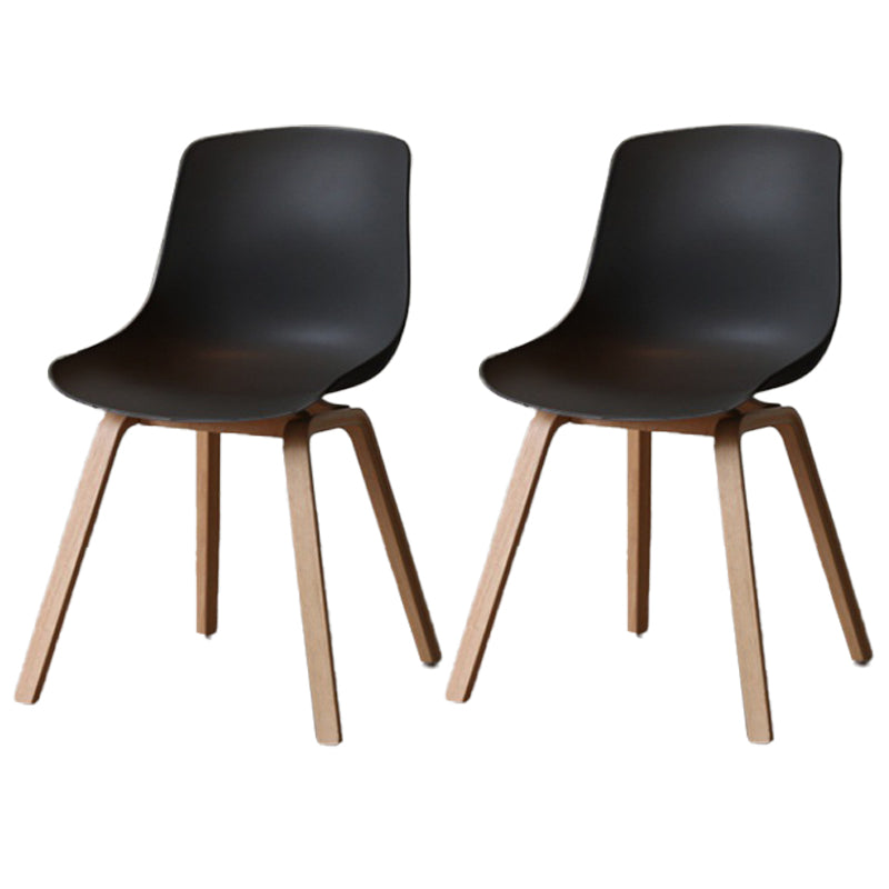 Scandinavian Restaurant Solid Back Side Chair Wood Matte Finish Dining Chair Black 2 Piece Set Natural Wood Clearhalo ' kitchen&dining_furn' 'Dining Chairs' 'Dining Tables & Seating' 'dining_chair' 'furn' 'furn_dining_chair' 'Furniture' 'furniture_dining_chair' 'Kitchen & Dining Furniture' 'kitchen' 4316041