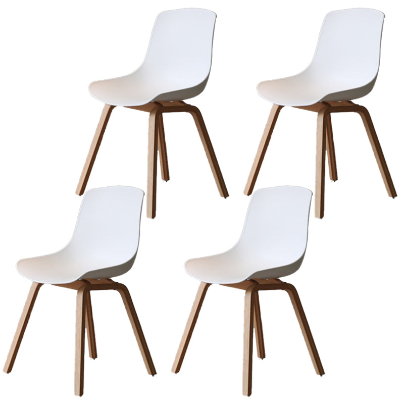 Scandinavian Restaurant Solid Back Side Chair Wood Matte Finish Dining Chair White 4 Piece Set Natural Wood Clearhalo ' kitchen&dining_furn' 'Dining Chairs' 'Dining Tables & Seating' 'dining_chair' 'furn' 'furn_dining_chair' 'Furniture' 'furniture_dining_chair' 'Kitchen & Dining Furniture' 'kitchen' 4316046