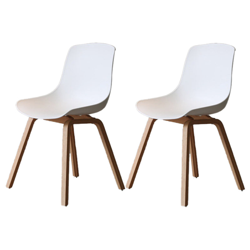 Scandinavian Restaurant Solid Back Side Chair Wood Matte Finish Dining Chair White 2 Piece Set Natural Wood Clearhalo ' kitchen&dining_furn' 'Dining Chairs' 'Dining Tables & Seating' 'dining_chair' 'furn' 'furn_dining_chair' 'Furniture' 'furniture_dining_chair' 'Kitchen & Dining Furniture' 'kitchen' 4316047