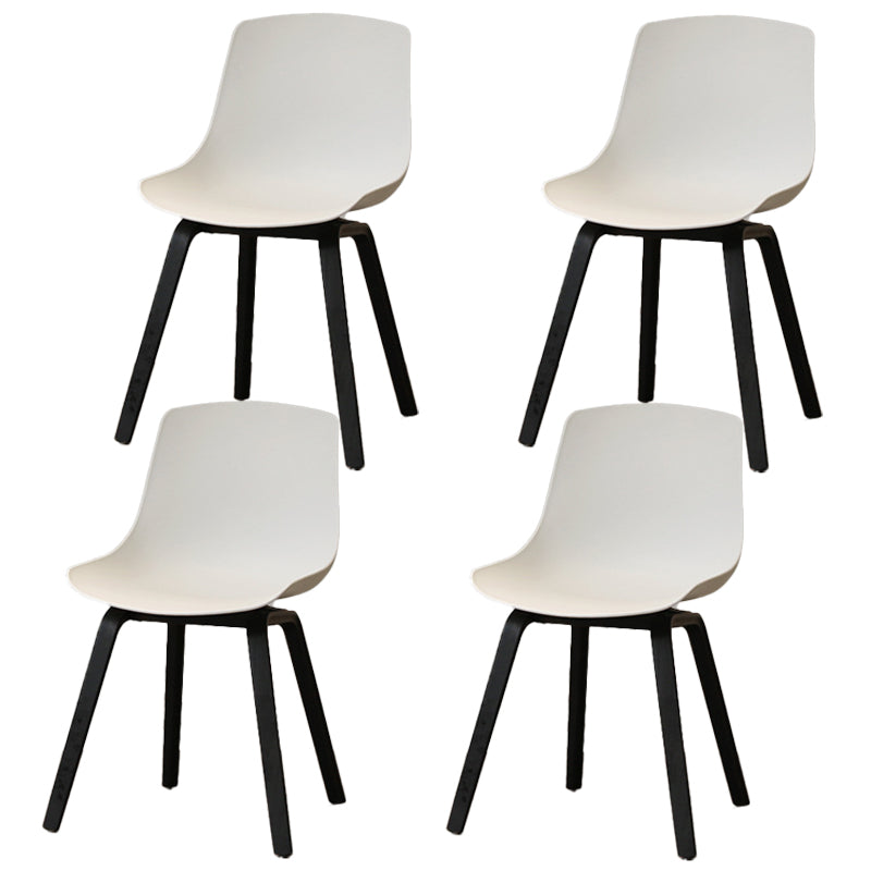 Scandinavian Restaurant Solid Back Side Chair Wood Matte Finish Dining Chair White 4 Piece Set Black Clearhalo ' kitchen&dining_furn' 'Dining Chairs' 'Dining Tables & Seating' 'dining_chair' 'furn' 'furn_dining_chair' 'Furniture' 'furniture_dining_chair' 'Kitchen & Dining Furniture' 'kitchen' 4316048