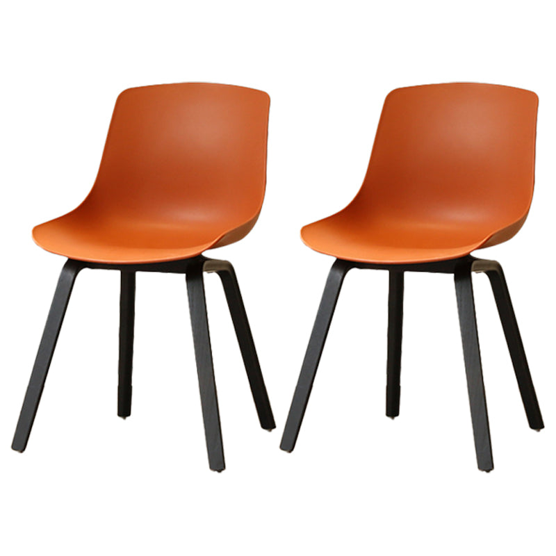 Scandinavian Restaurant Solid Back Side Chair Wood Matte Finish Dining Chair Red Brown 2 Piece Set Black Clearhalo ' kitchen&dining_furn' 'Dining Chairs' 'Dining Tables & Seating' 'dining_chair' 'furn' 'furn_dining_chair' 'Furniture' 'furniture_dining_chair' 'Kitchen & Dining Furniture' 'kitchen' 4316051