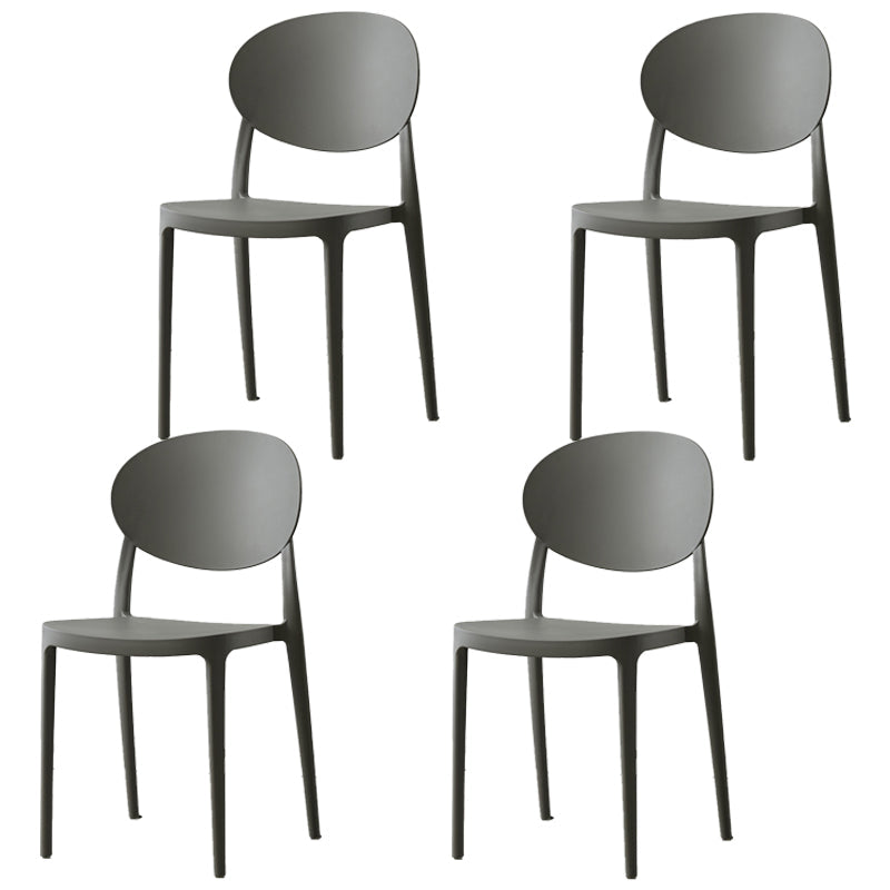 Scandinavian Restaurant Open Back Side Chair Plastic Matte Finish Dining Chair Grey 4 Piece Set Clearhalo ' kitchen&dining_furn' 'Dining Chairs' 'Dining Tables & Seating' 'dining_chair' 'furn' 'furn_dining_chair' 'Furniture' 'furniture_dining_chair' 'Kitchen & Dining Furniture' 'kitchen' 4316056