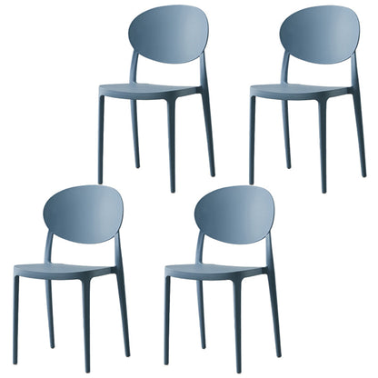 Scandinavian Restaurant Open Back Side Chair Plastic Matte Finish Dining Chair Blue 4 Piece Set Clearhalo ' kitchen&dining_furn' 'Dining Chairs' 'Dining Tables & Seating' 'dining_chair' 'furn' 'furn_dining_chair' 'Furniture' 'furniture_dining_chair' 'Kitchen & Dining Furniture' 'kitchen' 4316060