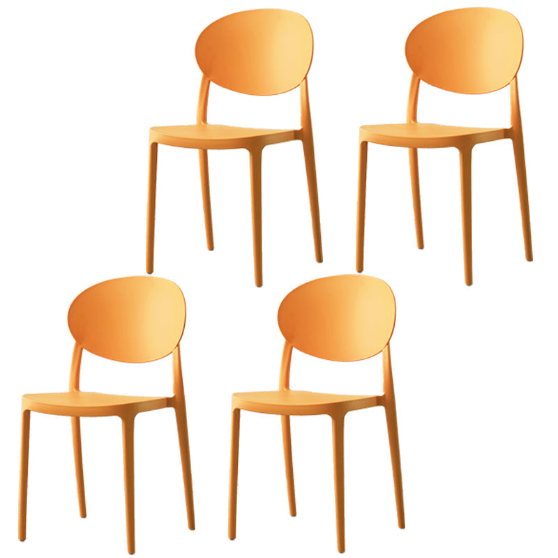 Scandinavian Restaurant Open Back Side Chair Plastic Matte Finish Dining Chair Orange 4 Piece Set Clearhalo ' kitchen&dining_furn' 'Dining Chairs' 'Dining Tables & Seating' 'dining_chair' 'furn' 'furn_dining_chair' 'Furniture' 'furniture_dining_chair' 'Kitchen & Dining Furniture' 'kitchen' 4316068