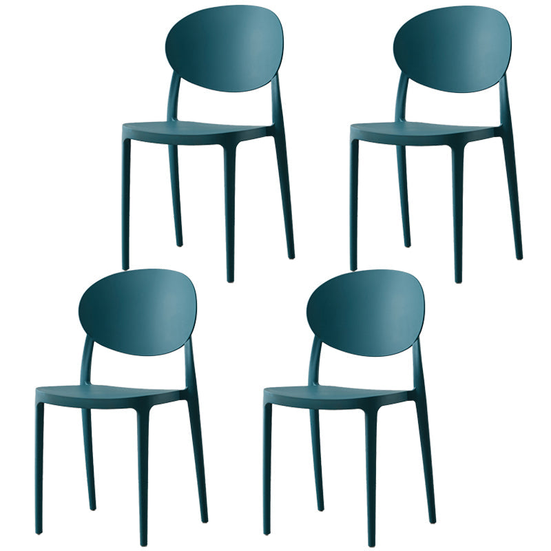 Scandinavian Restaurant Open Back Side Chair Plastic Matte Finish Dining Chair Peacock Blue 4 Piece Set Clearhalo ' kitchen&dining_furn' 'Dining Chairs' 'Dining Tables & Seating' 'dining_chair' 'furn' 'furn_dining_chair' 'Furniture' 'furniture_dining_chair' 'Kitchen & Dining Furniture' 'kitchen' 4316077