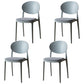 Scandinavian Restaurant Open Back Side Chair Plastic Matte Finish Dining Chair Silver Gray 4 Piece Set Clearhalo ' kitchen&dining_furn' 'Dining Chairs' 'Dining Tables & Seating' 'dining_chair' 'furn' 'furn_dining_chair' 'Furniture' 'furniture_dining_chair' 'Kitchen & Dining Furniture' 'kitchen' 4316085
