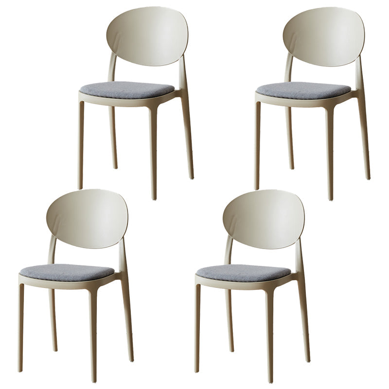 Scandinavian Restaurant Open Back Side Chair Plastic Matte Finish Dining Chair Gray Coffee 4 Piece Set Clearhalo ' kitchen&dining_furn' 'Dining Chairs' 'Dining Tables & Seating' 'dining_chair' 'furn' 'furn_dining_chair' 'Furniture' 'furniture_dining_chair' 'Kitchen & Dining Furniture' 'kitchen' 4316086