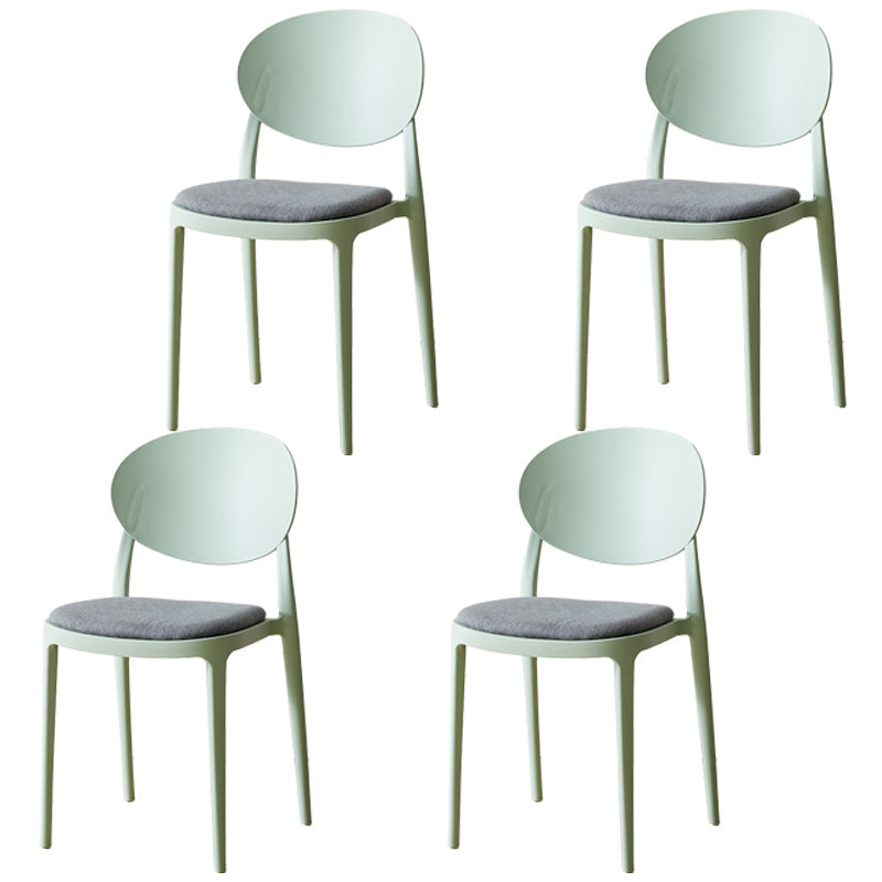 Scandinavian Restaurant Open Back Side Chair Plastic Matte Finish Dining Chair Gray-Green 4 Piece Set Clearhalo ' kitchen&dining_furn' 'Dining Chairs' 'Dining Tables & Seating' 'dining_chair' 'furn' 'furn_dining_chair' 'Furniture' 'furniture_dining_chair' 'Kitchen & Dining Furniture' 'kitchen' 4316087
