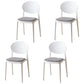 Scandinavian Restaurant Open Back Side Chair Plastic Matte Finish Dining Chair White-Gray 4 Piece Set Clearhalo ' kitchen&dining_furn' 'Dining Chairs' 'Dining Tables & Seating' 'dining_chair' 'furn' 'furn_dining_chair' 'Furniture' 'furniture_dining_chair' 'Kitchen & Dining Furniture' 'kitchen' 4316088