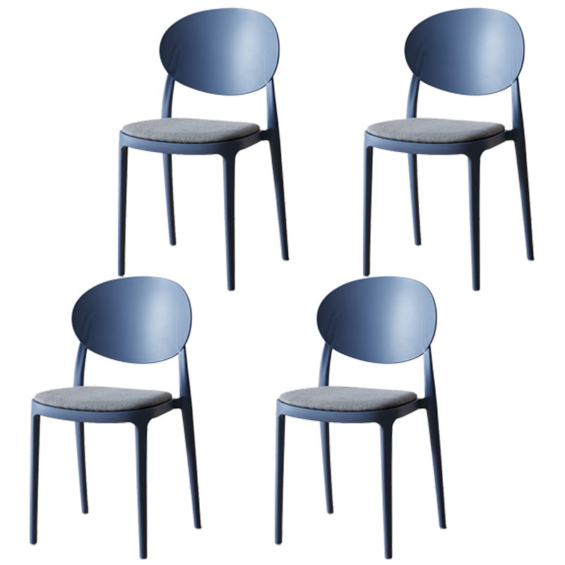Scandinavian Restaurant Open Back Side Chair Plastic Matte Finish Dining Chair Dark Blue-Gray 4 Piece Set Clearhalo ' kitchen&dining_furn' 'Dining Chairs' 'Dining Tables & Seating' 'dining_chair' 'furn' 'furn_dining_chair' 'Furniture' 'furniture_dining_chair' 'Kitchen & Dining Furniture' 'kitchen' 4316089