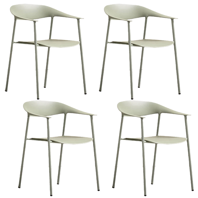 Modern Metal Dining Room Chair Stackable Dining Arm Chairs for Restaurant Green 4 Piece Set Clearhalo ' kitchen&dining_furn' 'Dining Chairs' 'Dining Tables & Seating' 'dining_chair' 'furn' 'furn_dining_chair' 'Furniture' 'furniture_dining_chair' 'Kitchen & Dining Furniture' 'kitchen' 4316107