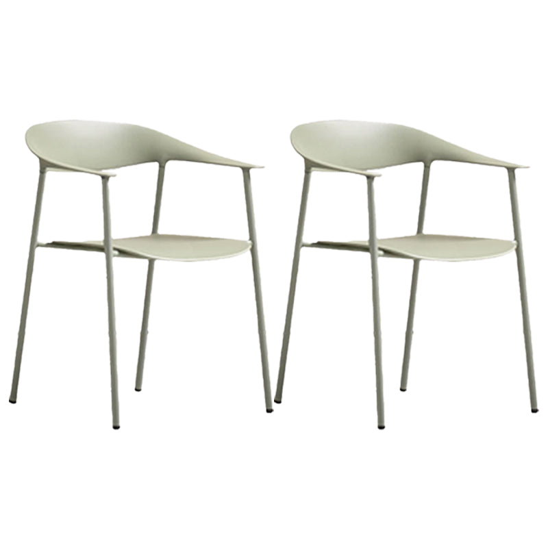 Modern Metal Dining Room Chair Stackable Dining Arm Chairs for Restaurant Green 2 Piece Set Clearhalo ' kitchen&dining_furn' 'Dining Chairs' 'Dining Tables & Seating' 'dining_chair' 'furn' 'furn_dining_chair' 'Furniture' 'furniture_dining_chair' 'Kitchen & Dining Furniture' 'kitchen' 4316108