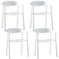 Modern Metal Dining Room Chair Stackable Dining Arm Chairs for Restaurant White 4 Piece Set Clearhalo ' kitchen&dining_furn' 'Dining Chairs' 'Dining Tables & Seating' 'dining_chair' 'furn' 'furn_dining_chair' 'Furniture' 'furniture_dining_chair' 'Kitchen & Dining Furniture' 'kitchen' 4316110
