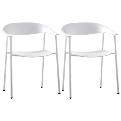 Modern Metal Dining Room Chair Stackable Dining Arm Chairs for Restaurant White 2 Piece Set Clearhalo ' kitchen&dining_furn' 'Dining Chairs' 'Dining Tables & Seating' 'dining_chair' 'furn' 'furn_dining_chair' 'Furniture' 'furniture_dining_chair' 'Kitchen & Dining Furniture' 'kitchen' 4316112